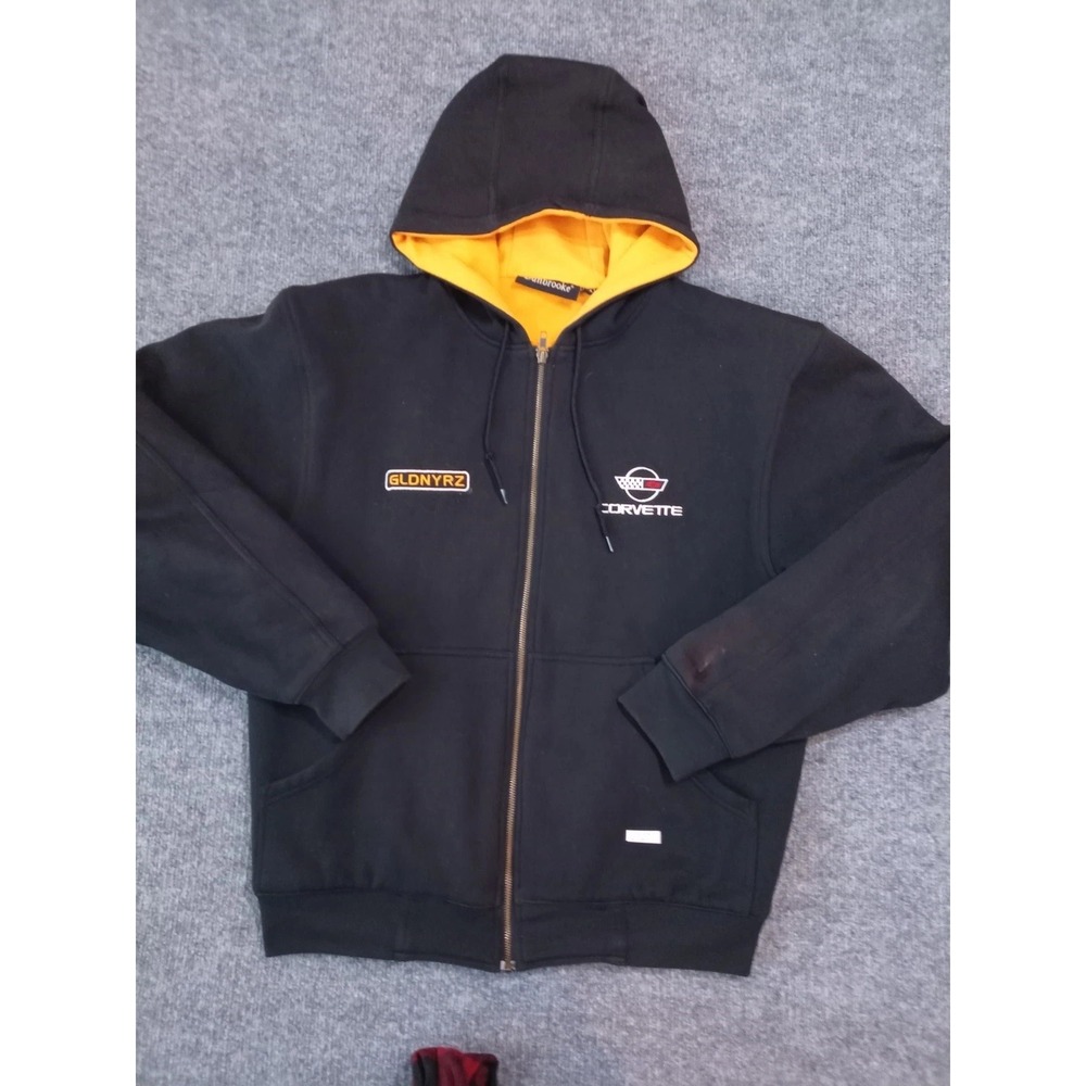 Dunbrooke Corvette Full Zip Hoodie Mens Medium Black Yellow Racing Jacket
